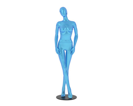 Blue female mannequin on a white background. 3d renderingの写真素材