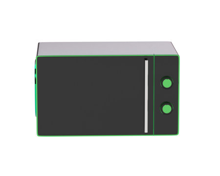 3d render of microwave oven. Isolated on white background.