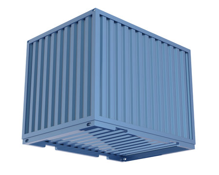 Cargo container isolated on a white background. 3d rendering.