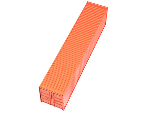 Cargo container isolated on white background. 3d rendering - illustration