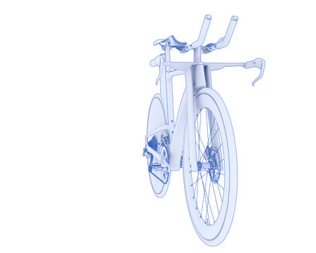 3d rendering of a bicycle isolated on white background. Computer digital drawing.の写真素材