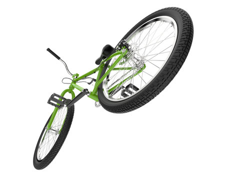 bicycle isolated on a white background. 3d render image.の写真素材