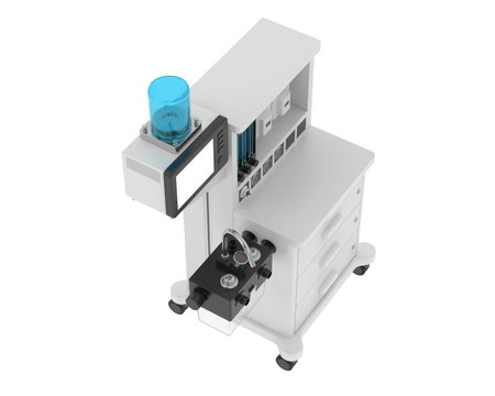 3d rendering of laboratory equipment isolated on white background. Computer digital drawing.