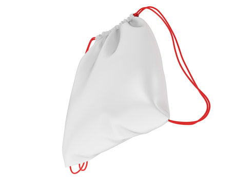 White fabric bag isolated on a white background. 3d rendering.の写真素材