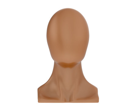 3d render of mannequin head isolated on white background.の写真素材