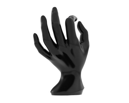 Black glove isolated on white background. 3d rendering.の写真素材