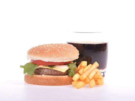 hamburger on white backgroundの写真素材