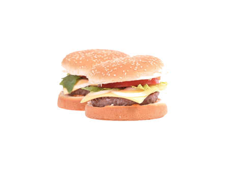 hamburger on white backgroundの写真素材