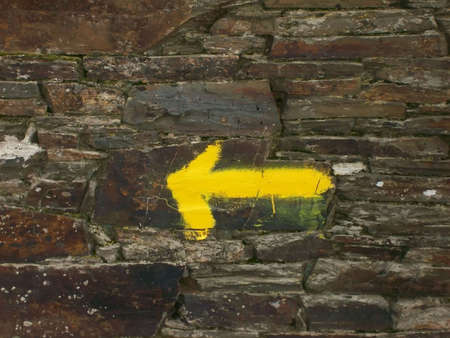 Road sign on the road towards compostelaの写真素材