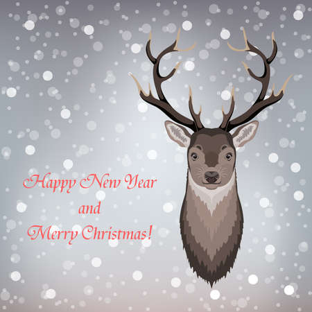 Christmas vector illustration of the deer head. EPS 10.のイラスト素材