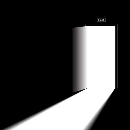 Opened door in dark room.のイラスト素材