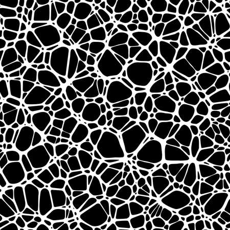 Seamless black and white Network pattern. Web background. Neural cell.のイラスト素材