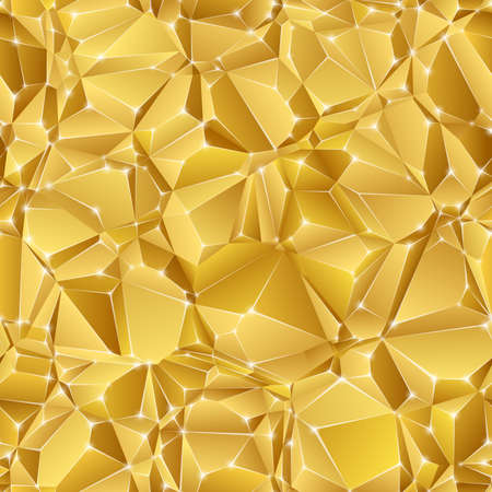 Polygonal gold pattern. Seamless abstract geometricのイラスト素材
