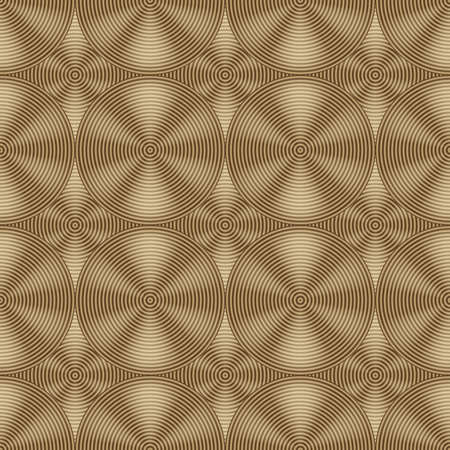 Seamless gold pattern of intersecting circles. Seamless modern ornament. Circular metal texture. Raised metal.のイラスト素材