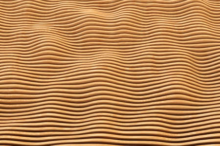Parametric wood background. Abstract wave wooden wall. 3d rendering illustration. High resolution.の写真素材