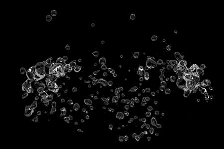 Abstract bubbles on a black background. 3d rendering illustration. High resolution.の写真素材