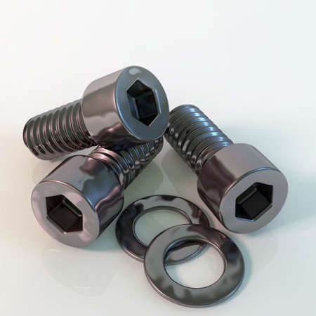 Bolt - a fastener in the form of a rod with an outer threadの写真素材