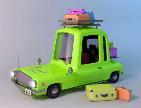 Green Car illustrationの写真素材