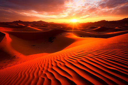Bright sun on sand dunesの素材