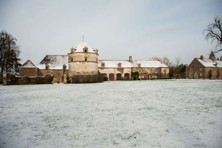Panoramic view to old castle burgundyのeditorial素材