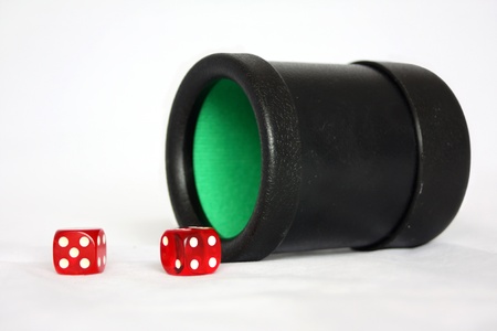 Dice Cup with Diceの写真素材