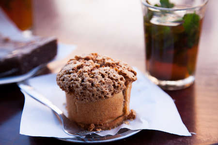 Moroccan mint tea and cake at Marrakech street cafe