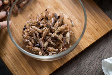 German north sea shrimp shell in bowl