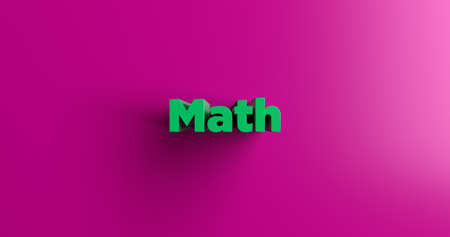 Math - 3D rendered colorful headline illustration.  Can be used for an online banner ad or a print postcard.の写真素材
