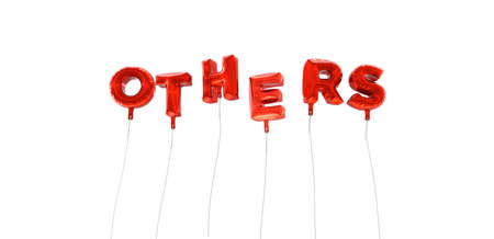OTHERS - word made from red foil balloons - 3D rendered.  Can be used for an online banner ad or a print postcard.の写真素材