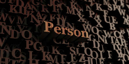 Person - Wooden 3D rendered letters/message.  Can be used for an online banner ad or a print postcard.の写真素材