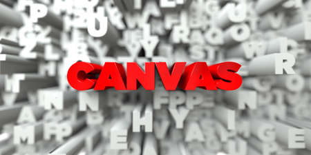CANVAS -  Red text on typography background - 3D rendered royalty free stock image. This image can be used for an online website banner ad or a print postcard.の写真素材