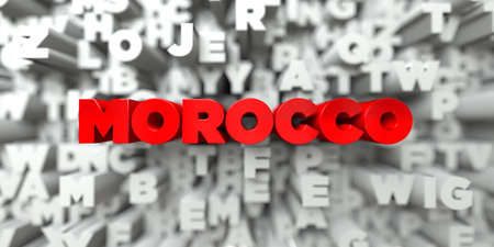 MOROCCO -  Red text on typography background - 3D rendered royalty free stock image. This image can be used for an online website banner ad or a print postcard.の写真素材