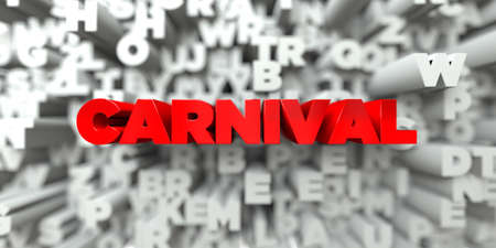 CARNIVAL -  Red text on typography background - 3D rendered royalty free stock image. This image can be used for an online website banner ad or a print postcard.の写真素材