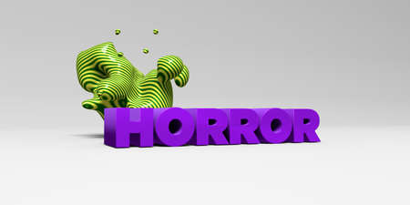 HORROR - 3D rendered colorful headline illustration.  Can be used for an online banner ad or a print postcard.の写真素材
