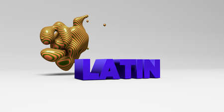 LATIN - 3D rendered colorful headline illustration.  Can be used for an online banner ad or a print postcard.の写真素材