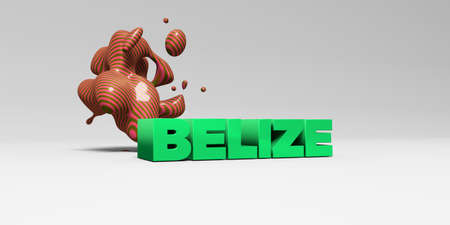 BELIZE - 3D rendered colorful headline illustration.  Can be used for an online banner ad or a print...