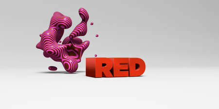 RED - 3D rendered colorful headline illustration.  Can be used for an online banner ad or a print postcard.の写真素材