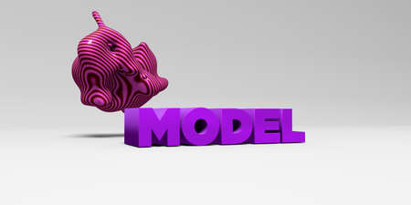 MODEL - 3D rendered colorful headline illustration.  Can be used for an online banner ad or a print...