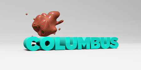 COLUMBUS - 3D rendered colorful headline illustration.  Can be used for an online banner ad or a print postcard.の写真素材