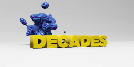 DECADES - 3D rendered colorful headline illustration.  Can be used for an online banner ad or a print postcard.の写真素材