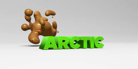 ARCTIC - 3D rendered colorful headline illustration.  Can be used for an online banner ad or a print postcard.の写真素材
