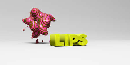 LIPS - 3D rendered colorful headline illustration.  Can be used for an online banner ad or a print...
