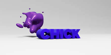 CHICK - 3D rendered colorful headline illustration.  Can be used for an online banner ad or a print...