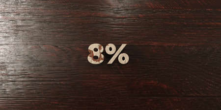 8% - grungy wooden headline on Maple  - 3D rendered royalty free stock image. This image can be used...