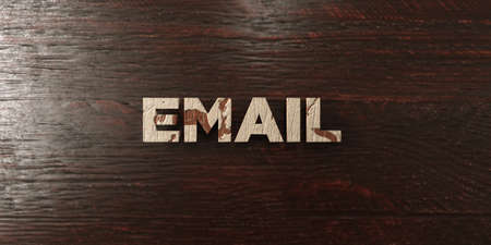 Email - grungy wooden headline on Maple  - 3D rendered royalty free stock image. This image can be used for an online website banner ad or a print postcard.の写真素材
