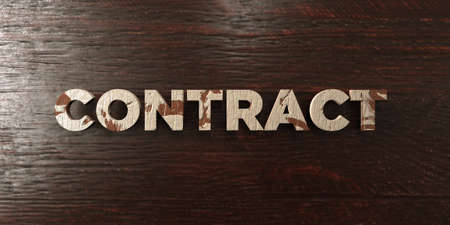 Contract - grungy wooden headline on Maple  - 3D rendered royalty free stock image. This image can be used for an online website banner ad or a print postcard.の写真素材