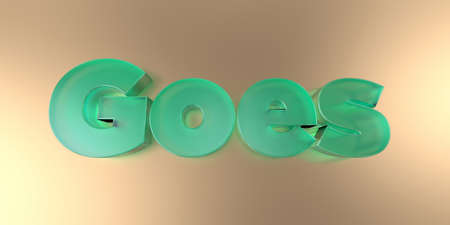 Goes - colorful glass text on vibrant background - 3D rendered royalty free stock image.の写真素材