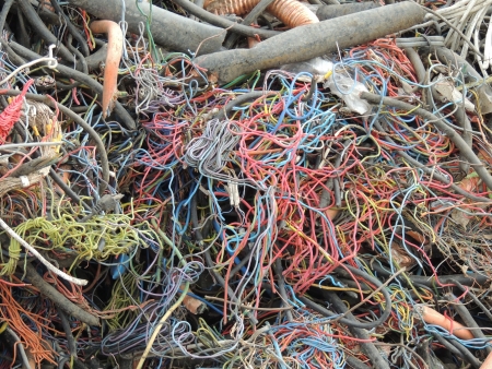 wires for electrical copper recyclingの写真素材