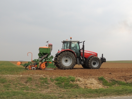 Tractor with planterの写真素材