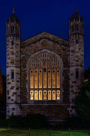 Doors and stained glass - law school quadrangle - Ann Arbor - Michigan - USAの写真素材